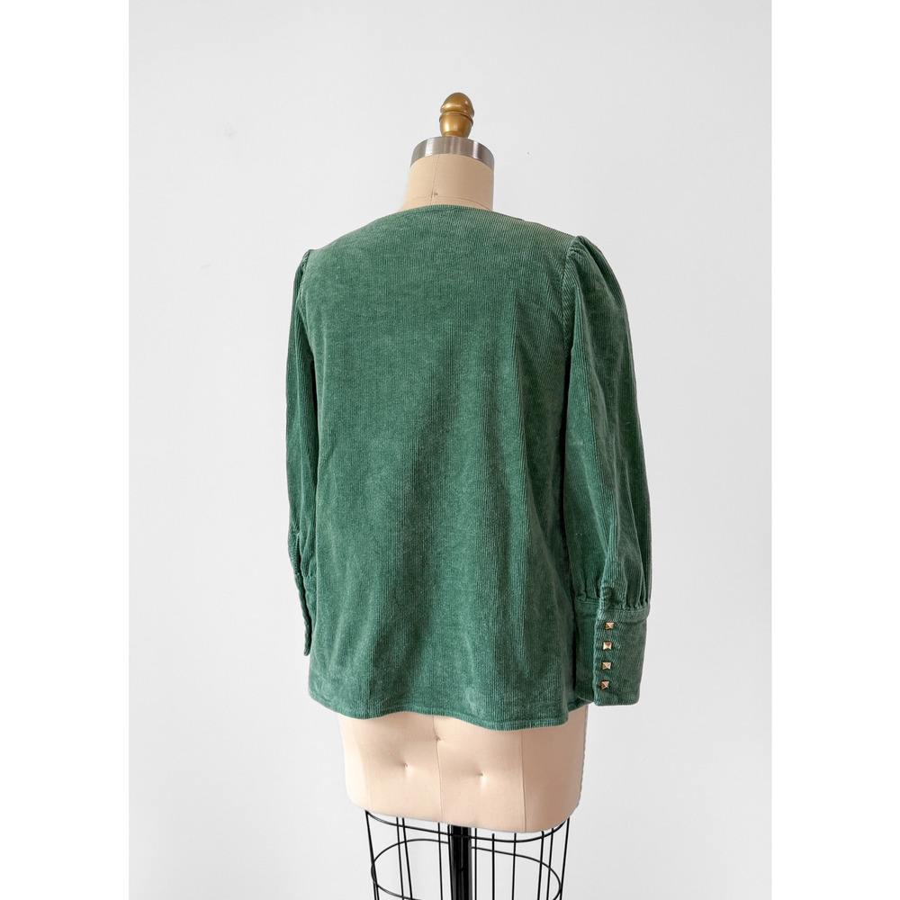 Tuckernuck Sea Sage Green Corduroy Babydoll Top (S) - Picture 8 of 10